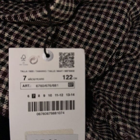 ZARA Kids | Brown | PLAID BOX SHIRT DRESS - Picture 8 of 11